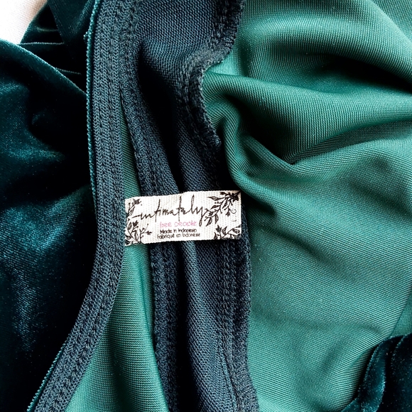 Free People Spliced Forest Green Velvet Maxi Dress - Picture 8 of 13